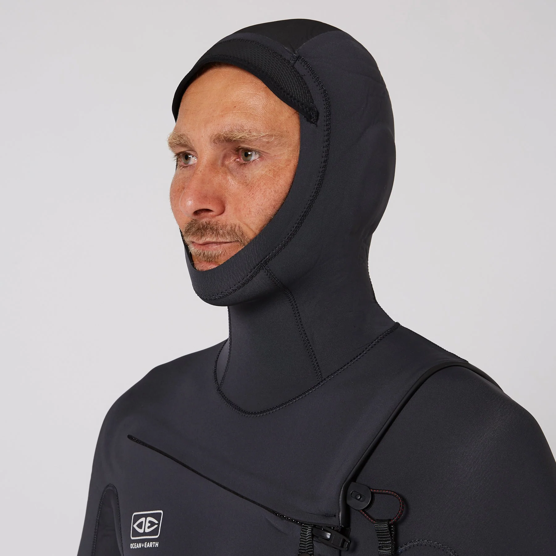 Mens Free Flex Hooded Chest-Zip Steamer - 5/4mm - Image 10