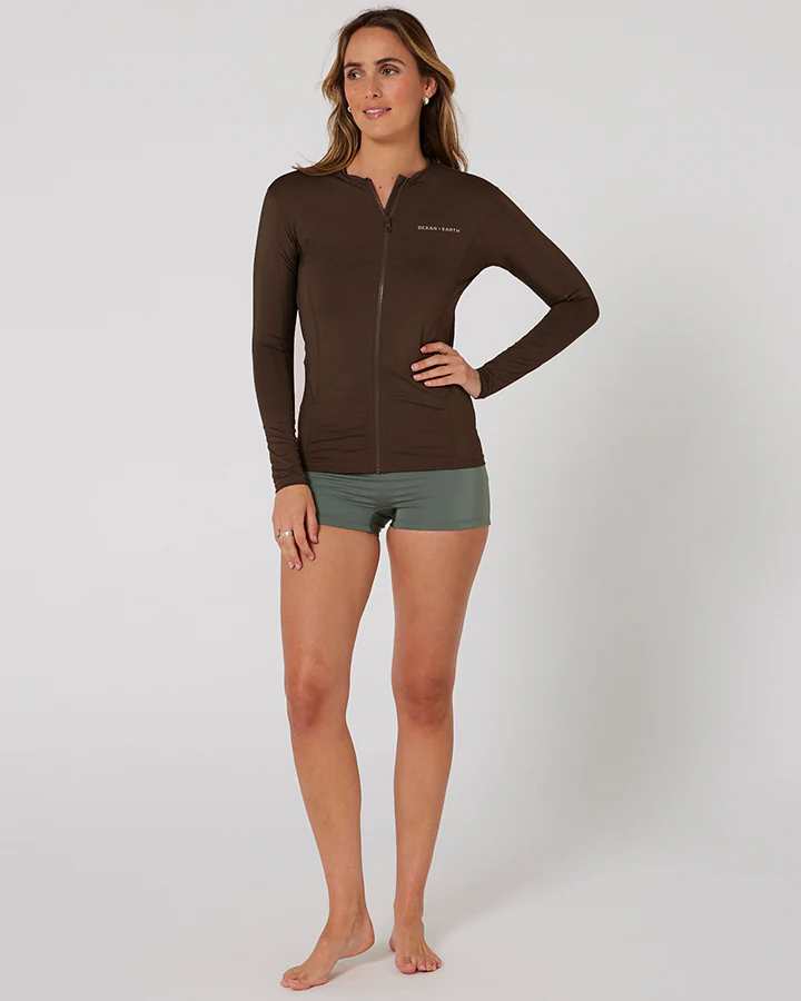 Ladies Oceana Long Sleeve Front Zip Lycra Vest - Image 19