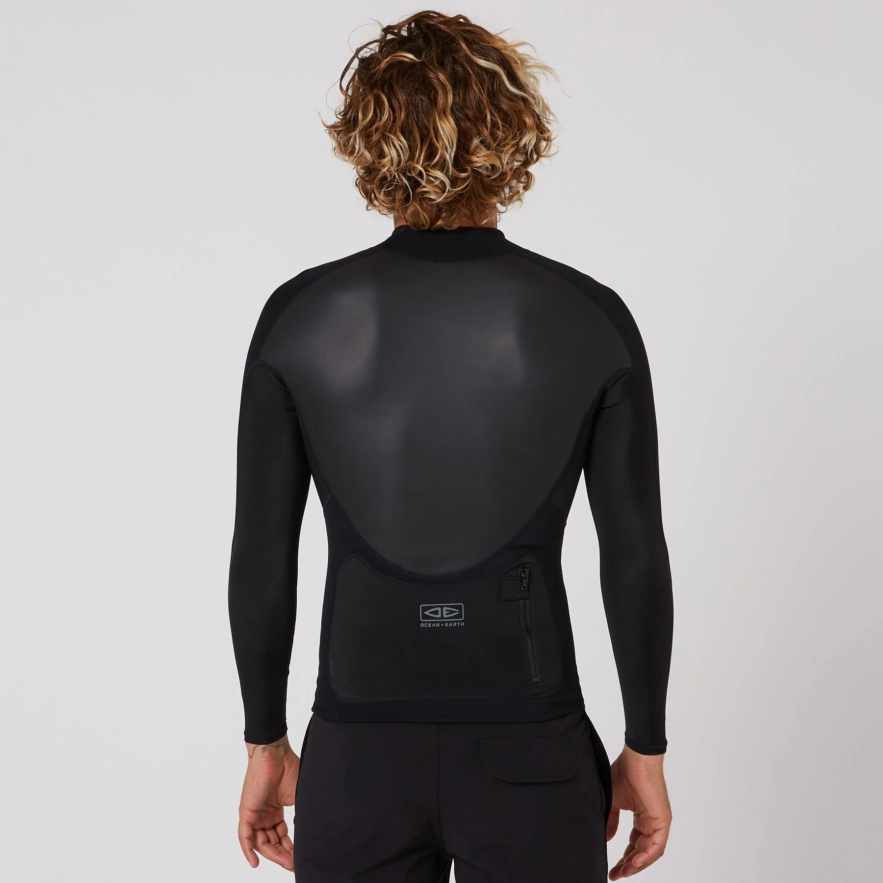 Double Black Long Sleeve Zip Paddle Vest - 1.5mm - Image 3