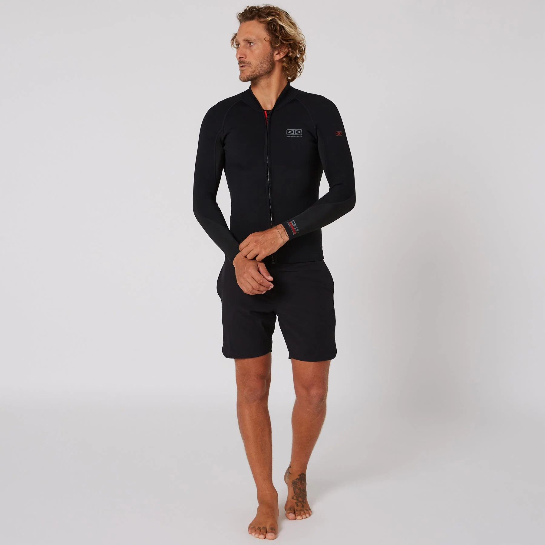 Double Black Long Sleeve Zip Paddle Vest - 1.5mm - Image 5